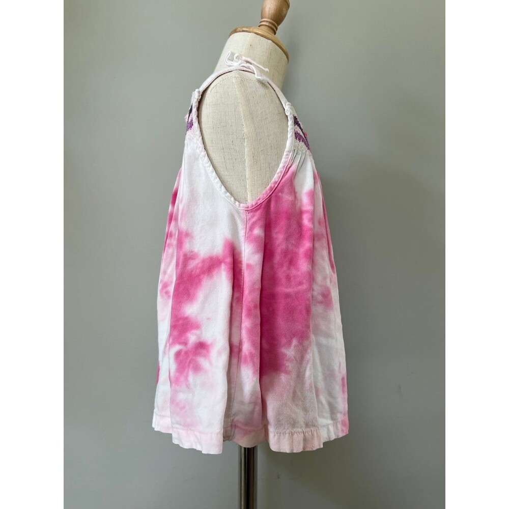 Girls Tye Dye Sleeveless Pink & White Halter Top Shirt Blouse sz 6/7 - Picture 4 of 4